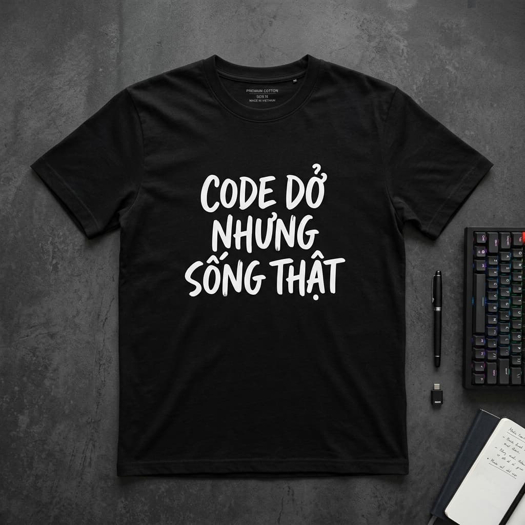 Áo thun IT Code Dở Nhưng Sống Thật